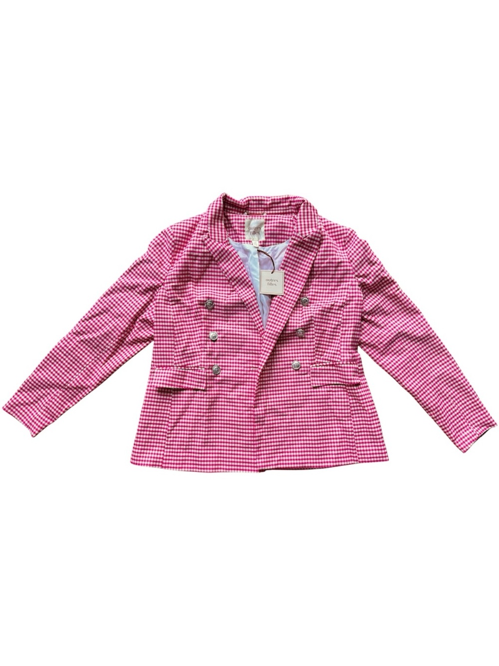 NWT Barbiecore Autres Files Pink Gingham Blazer L